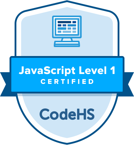 JavaScript Level 1 Certification Badge